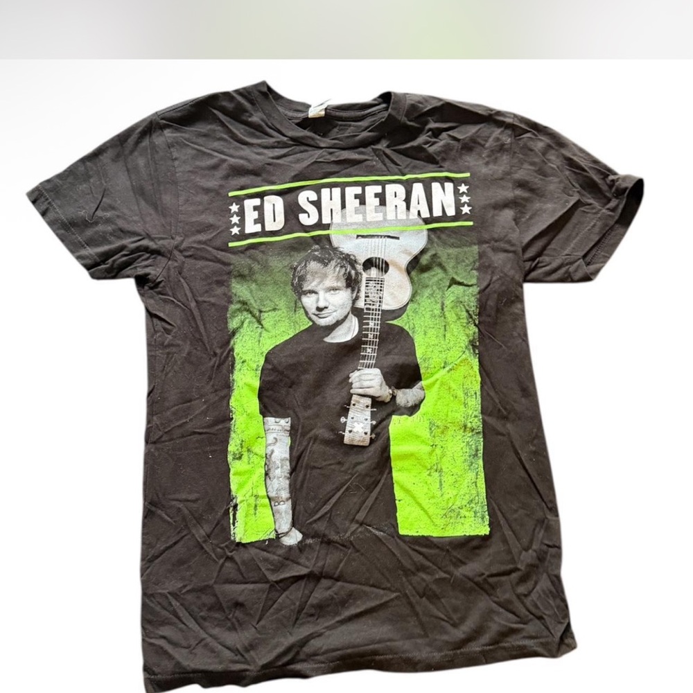 Authentic Black and Green Ed Sheeran Tour Concert T-Shirt
